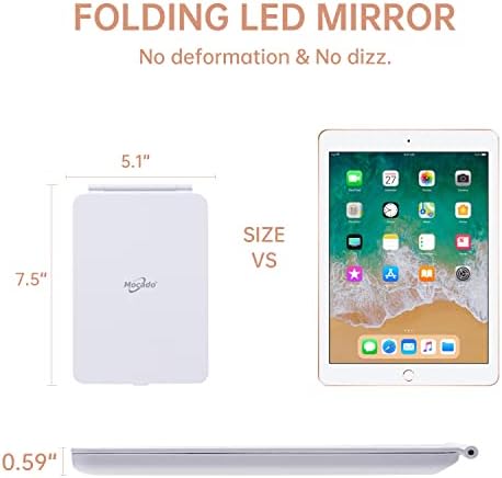 Moccus LED Foldable Travel Makeup Mirror