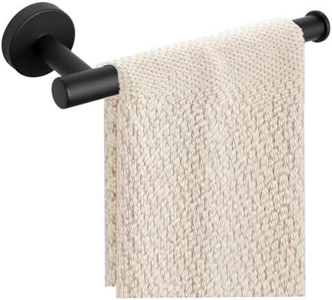 Thick Stainless Steel Hand Towel Holder Modern Design Matte Black