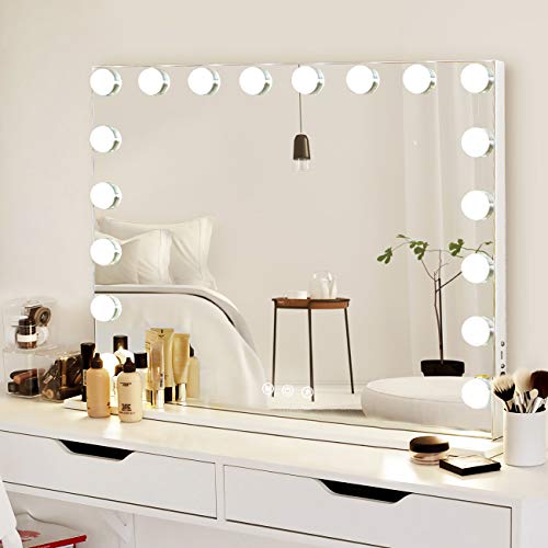 Cooljeen 315x236-inch Large Beauty Makeup Mirror with 18 LEDB built-in