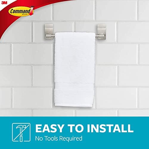 Command Hand Towel Bar Satin Nickel - Easy-Mount Water Resistant Towel Rest