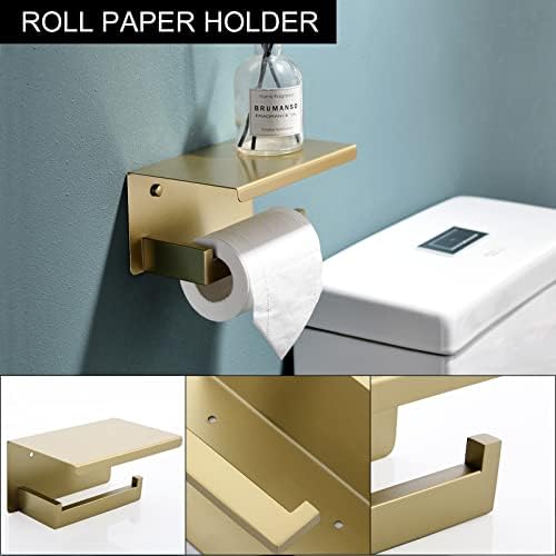 Curated 5-Piece Gold Bathroom Hardware Set for Maximum Convenience