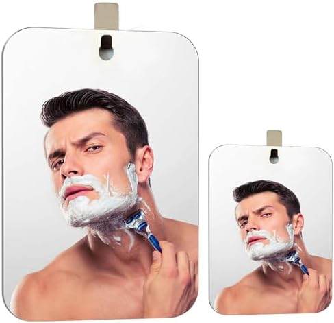 XoYo 2-Pack Fog-Free Shower Mirrors Premium Travel Shave Mirrors