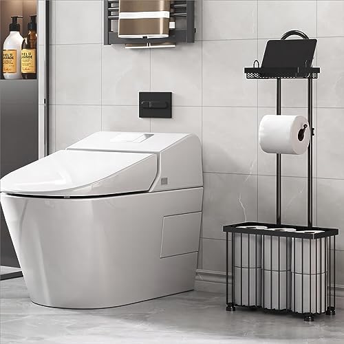 X-cosrack Freestanding Toilet Paper Holder Portable Bathroom Organizer Easy to Install
