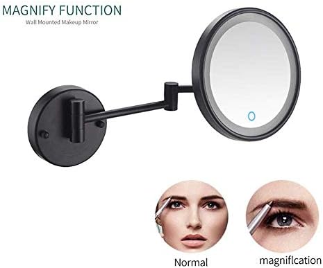 8-Inch Wall-Mounted Makeup Mirror with LED Lights and 360 Swivel