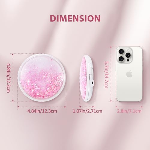 Rechargeable Compact Mirror with 30X Magnification for Travel