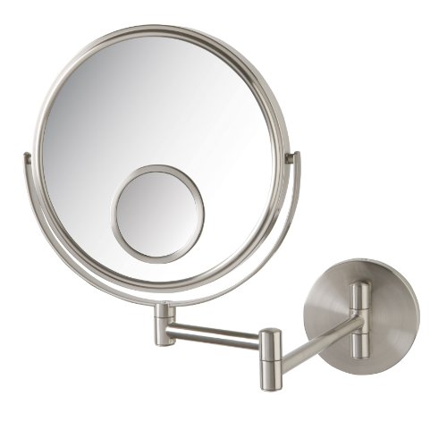 Jerdon Swivel Wall Mount Mirror - 10X 15X Magnification - Nickel Finish