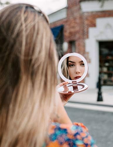 Fancii LED Travel Makeup Mirror Rose Gold