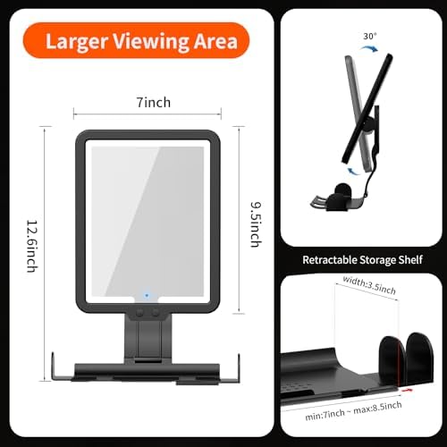 Lighted Folding Anti-Fog Shaver Mirror