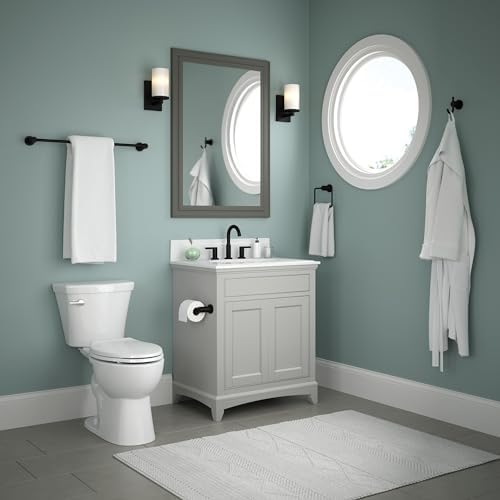 Delta Nicoli 1-Pack Towel Ring Matte Black Bathroom Accessory