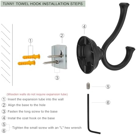 TUNNY 2-Pack Towel Hook Set - Gold