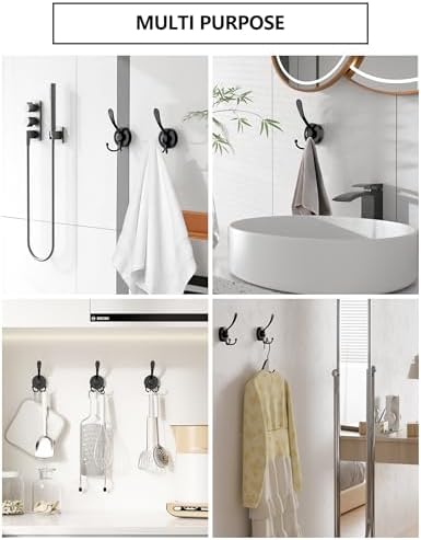 Suction Cup Shower Hooks for Bathroom Kitchen - 2-Pack