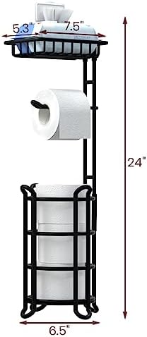 TreeLen Freestanding Toilet Paper Holder Multi-Storage Solution