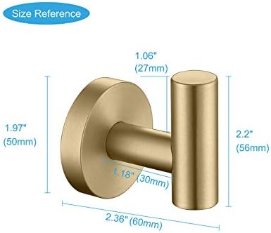 TASTOS Brushed Gold Bathroom Towel Hook Set