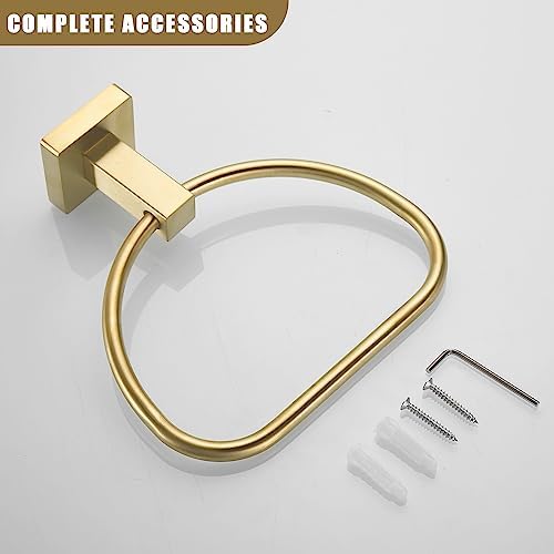 Leyden Brushed Gold Towel Ring