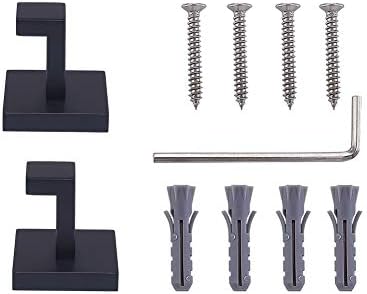 TASTOS Bath Towel Hooks Matte Black 2 Pack