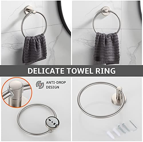 Adjustable 4-Piece Bathroom Towel Rack Brushed Nickel