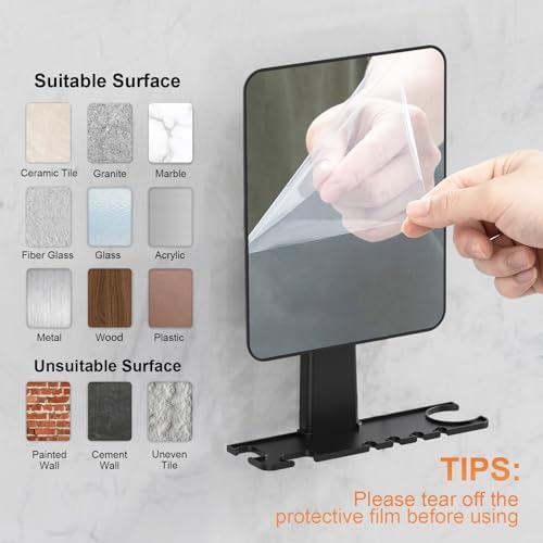 Fog-Free Shower Mirror with Dual Holders No More Fogging Struggles