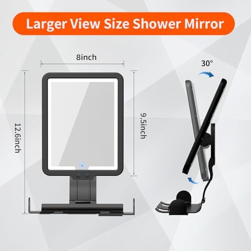Heated Fogless Shower Mirror for Shaving Preparation