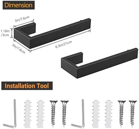 2-Piece Hand Towel Holder with Matte Black Finish