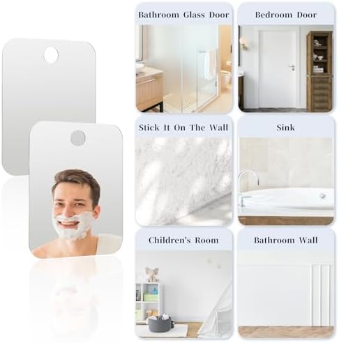 Fogless Mirror for Shaving Acrylic Portable Handheld Wall Hanging