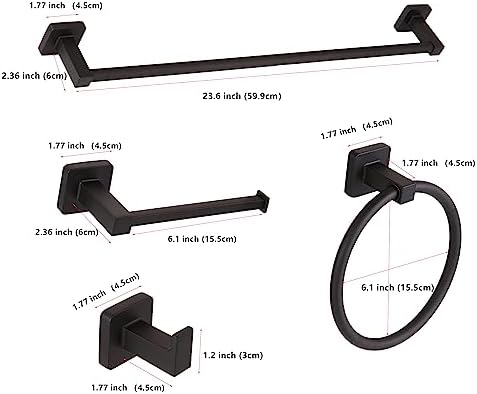 5-Piece Black Bathroom Hardware Set