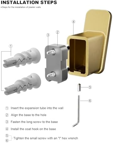Rust-Resistant 4-Piece Gold Towel Hook Set for Bathroom Beyond