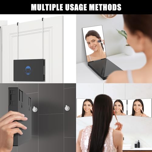 Effortlessly Adjust Your Style with OLIBUY 3-Way Hair Makeup Mirror