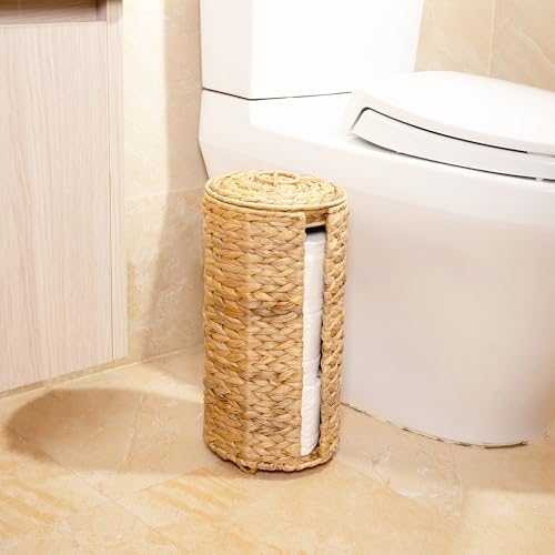 Stylish Wicker Toilet Paper Holder for 3 Roll Storage
