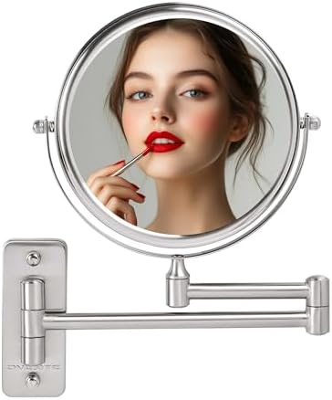 7 Magnetic Vanity Mirror 7X Magnifying 360 Swivel Nickel Finished