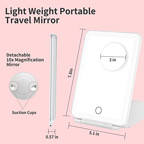Mecion Makeup Mirror - 10X Magnifying Vanity Mirror with 80 LED Lights