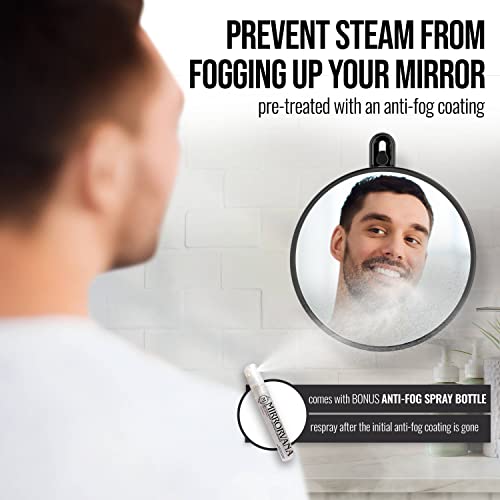 MirrorVana Small Showershturnstile with 3 Attachments Shatterproof Anti-Fog Spray Portable