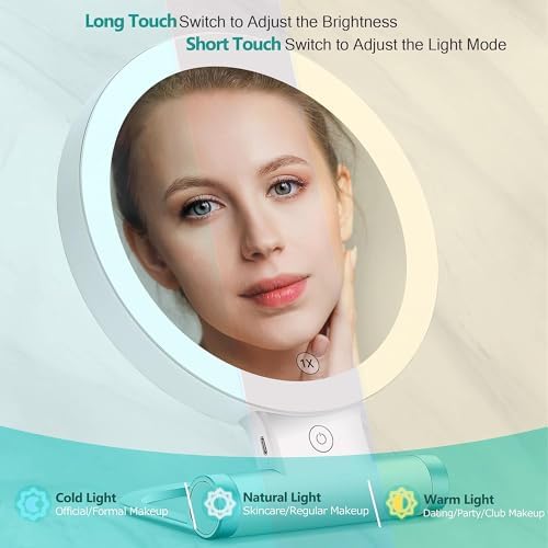 Travel Makeup Mirror with LED Lighting and Magnifying Feature