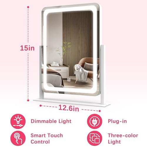 ROLOVE Vanities with Lights for Makeup Ultra-compact Smart Dimmable