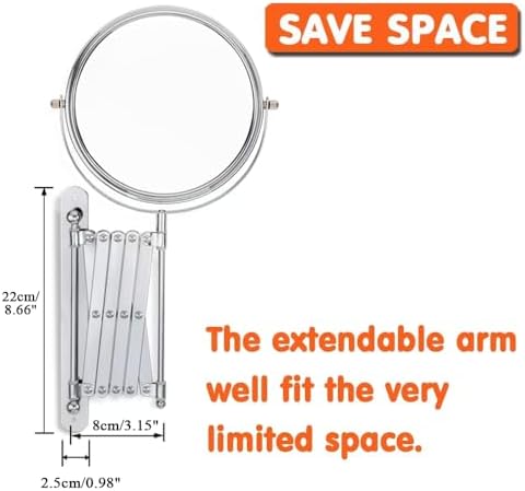 WELL W LINK 7 Inch Wall Mounted Makeup Mirror