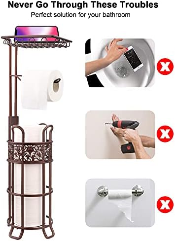 Upgraded Jumbo Toilet Paper Holder Stand