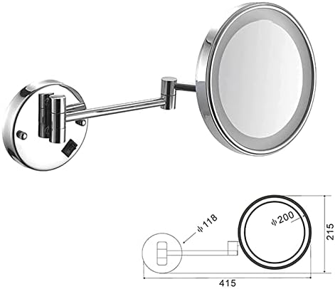 Wall-Mounted Two-Sided Swivel Makeup Mirror with USB Rechargeable 8 Magnification