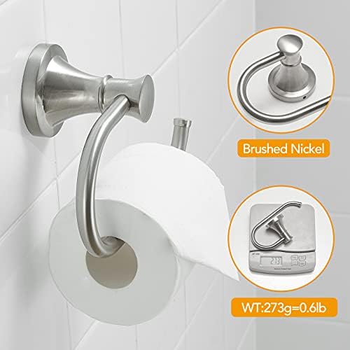 BESy Brushed Nickel Toilet Tissue Paper Holder Rustproof Durable Bathroom Accessory
