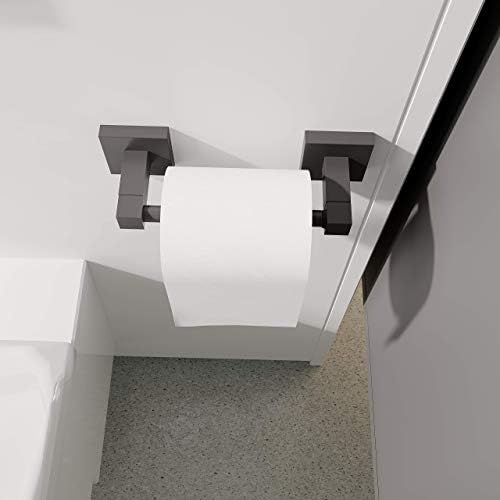Double Pivot Matte Black Toilet Paper Holder with Smooth Surface and Easy Clean