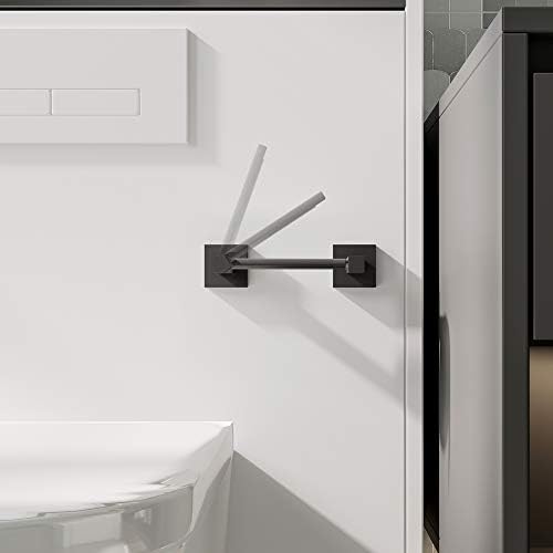Double Pivot Matte Black Toilet Paper Holder with Smooth Surface and Easy Clean