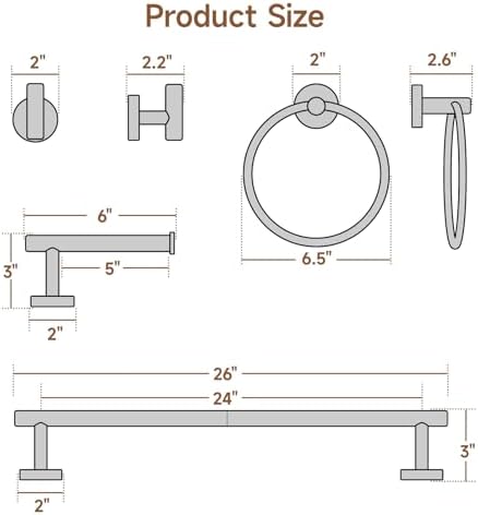 Matte Black 24-Inch Stainless Steel Towel Bar Set