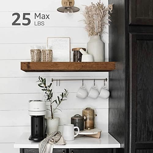 QEEIG Bathroom Floating Shelves - Rustic Brown Set of 2