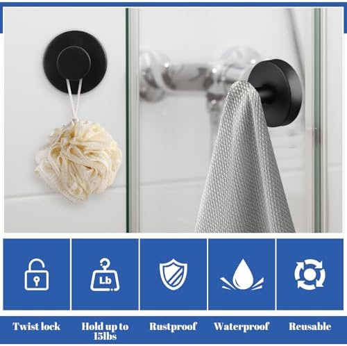 Stainless Steel Suction Cup Hooks 4-Pack