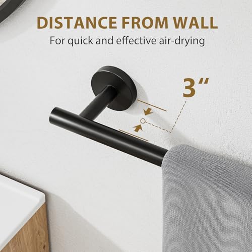 Luxbaro Matte Black Towel Bar