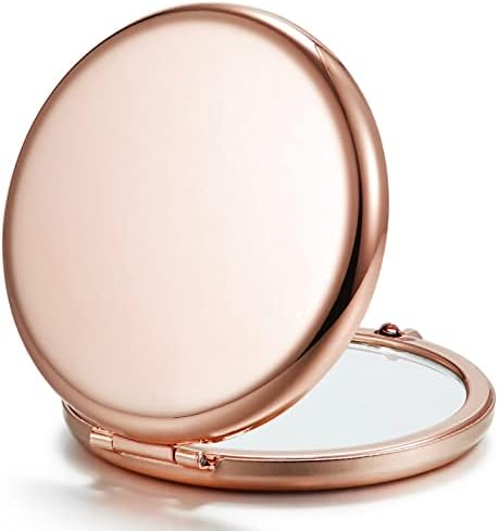 Getinbulk Compact Rose Gold Double-Sided Makeup Mirror 2X Magnifying