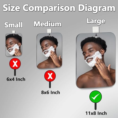Perfect 2-Piece Unbreakable Shower Mirrors for Shaving Travel