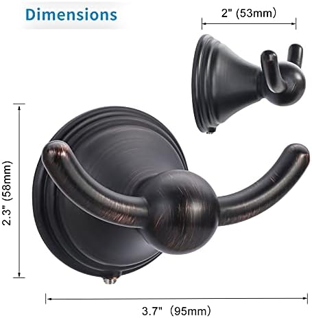 FILTA 2-Piece Bathroom Robe Towel Hooks Oil Rubbed Bronze Traditional Design
