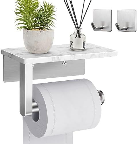 Sturdy Marble Stainless Steel Toilet Paper Holder