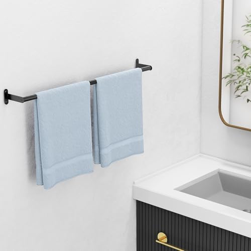 MKO 24 Inch Black Stainless Steel Towel Bar Rod