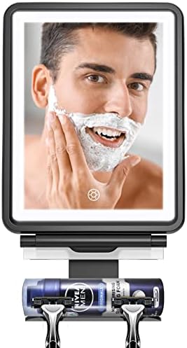Anti-Fog Shower Mirror with Squeegee 3 Light Modes