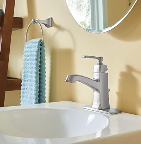 Muen Retreat Collection Brushed Nickel Bathroom Towel Ring with Wall Mount Hardware